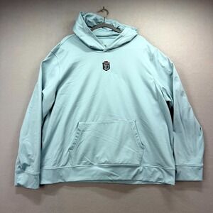 Greatness Wins Hoodie Mens 3XL Coastal Blue Fleece Lined Core Tech Performance